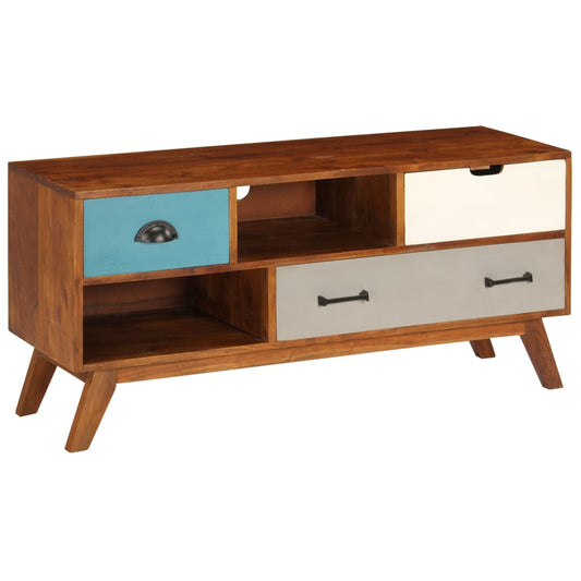 TV Cabinet Dark Honey Solid Acacia Wood Medium TV Cabinet