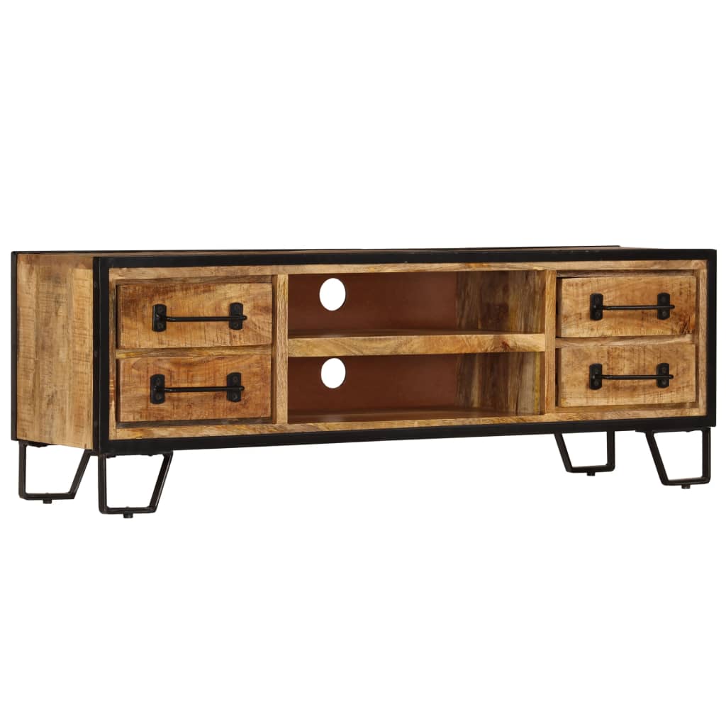 TV Cabinet Multicolor Solid mango wood and steel 47.2 in long