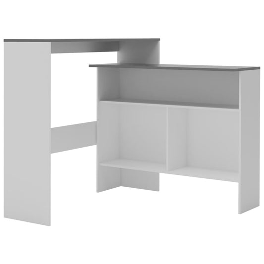 Bar Table White with Grey Tabletop Engineered wood Bar Height