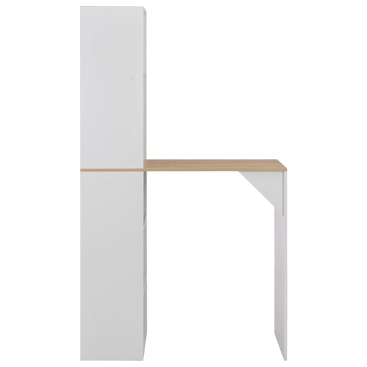 Bar Table White, Natural Engineered wood 45.3 x 23.2 x 78.7 in
