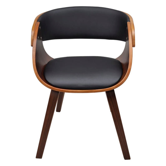 Dining Chair Black and Brown Plywood, Cotton, Polyurethane Standard