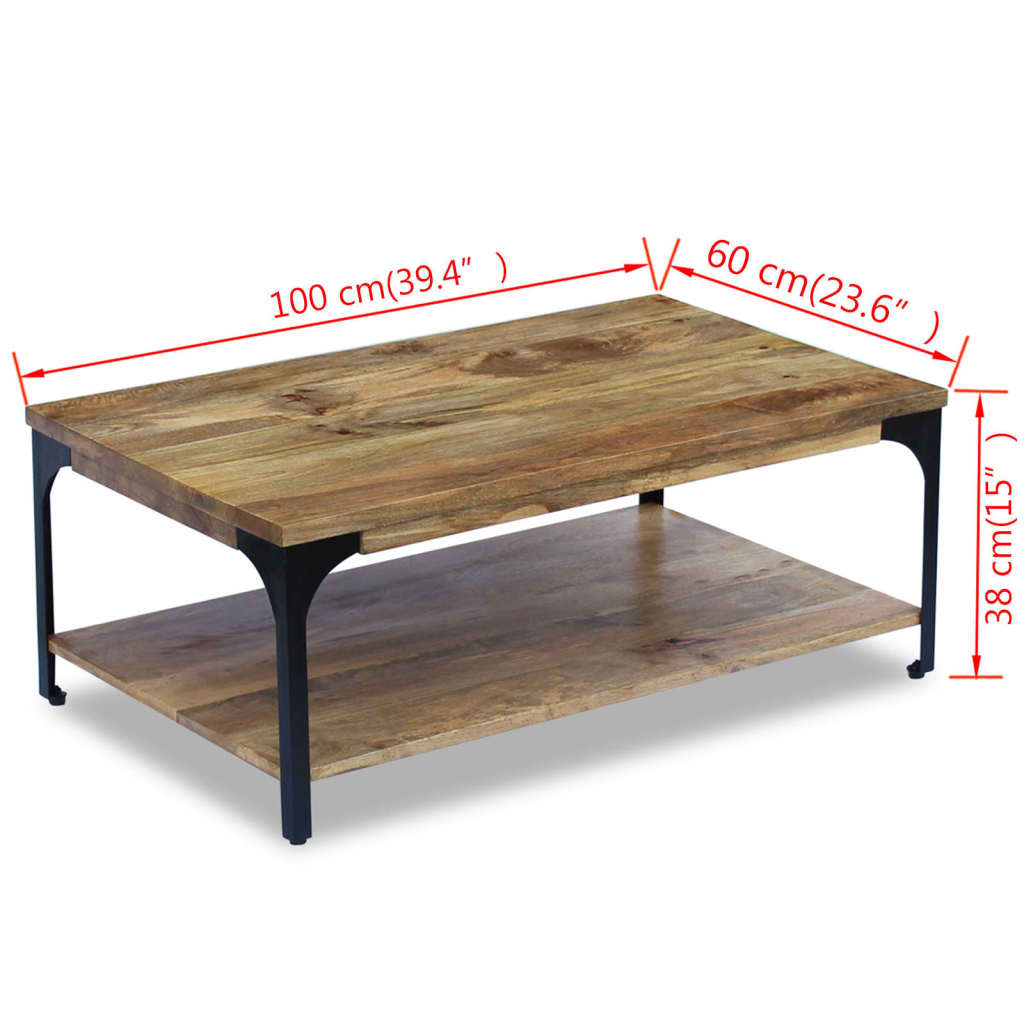 Coffee Table Natural Mango Mango Wood, Steel