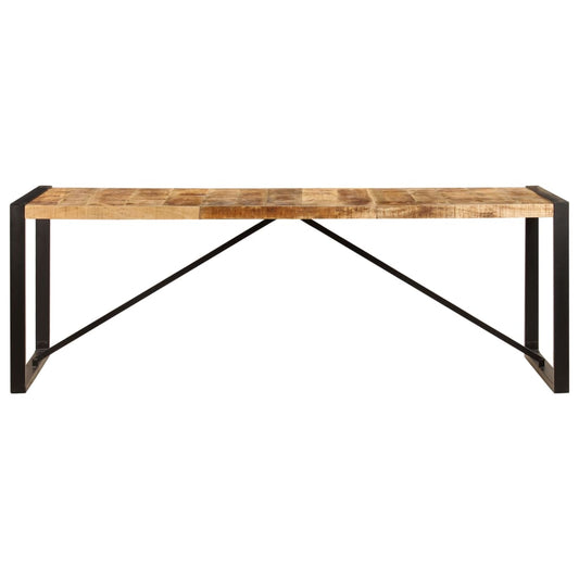 Dining Table Brown and Black Solid Mango Wood Large