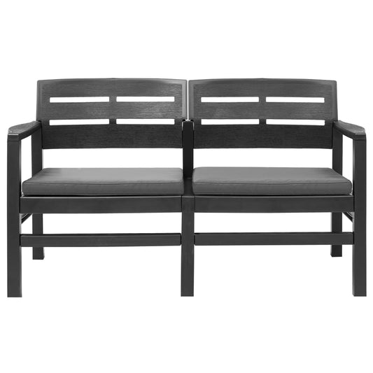 Patio Lounge Set Set of 4 Anthracite Plastic Medium Lightweight