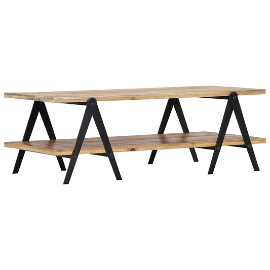 Coffee Table Brown Solid mango wood, powder-coated steel Medium