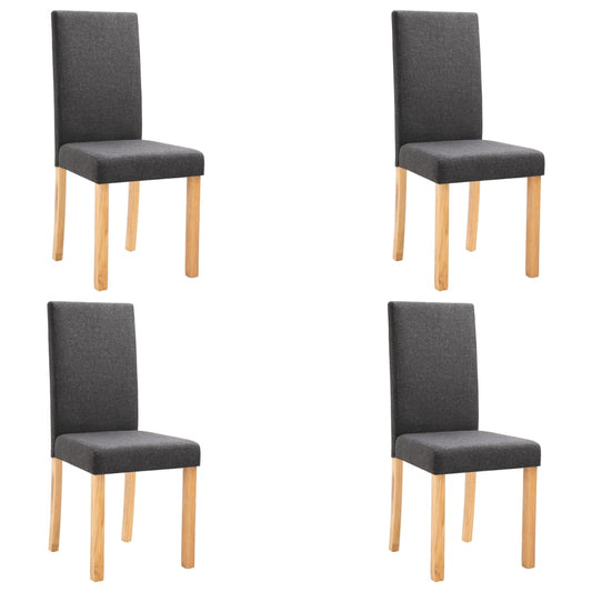 Dining Chair Set of 4 Dark Gray Fabric Standard Ergonomic