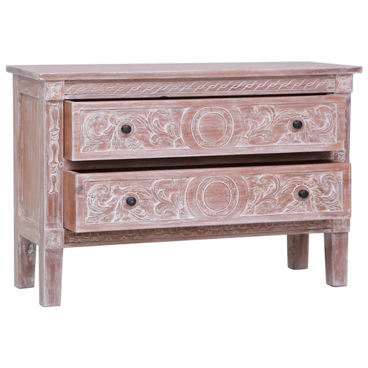 Sideboard Brown Solid Mahogany wood with white wash finish Medium