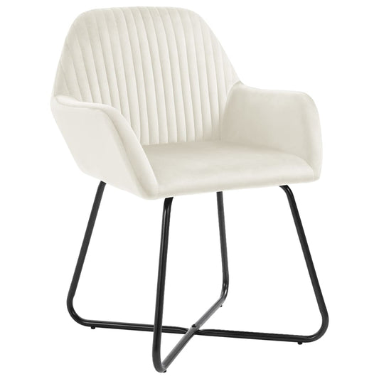 Dining Chair Set of 4 Cream Velvet Standard Ergonomic
