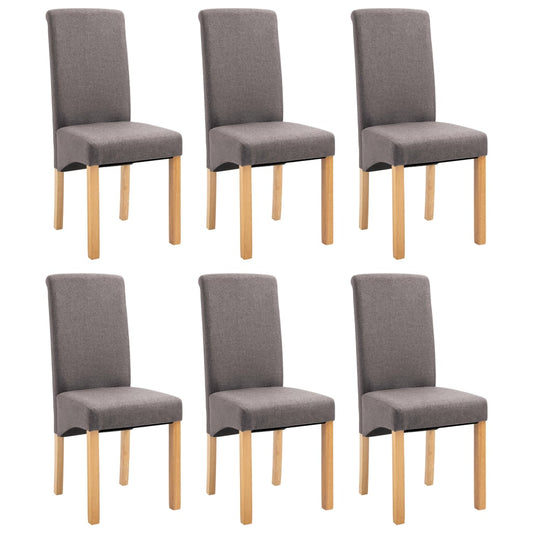 Dining Chairs 6 pcs Taupe Fabric