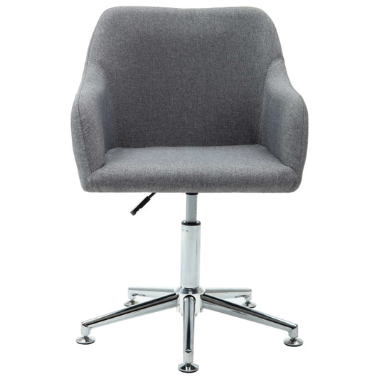 Office Chair Light Gray Polyester Height-Adjustable Office Chair