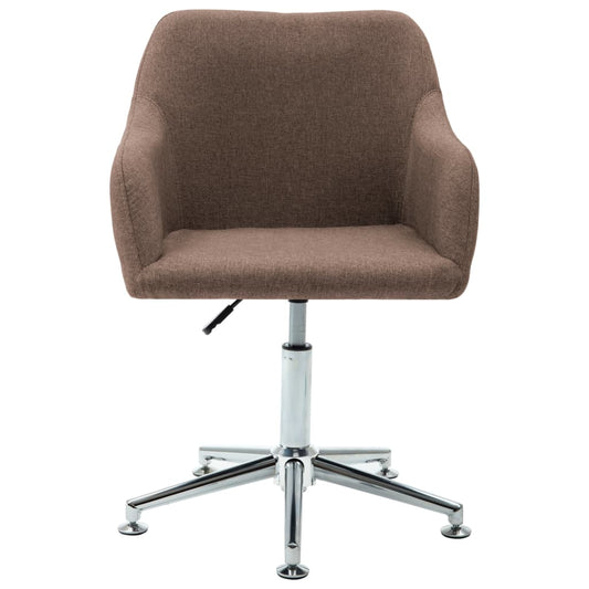 Office Chair Brown Polyester, Plywood, Steel Adjustable Swivel