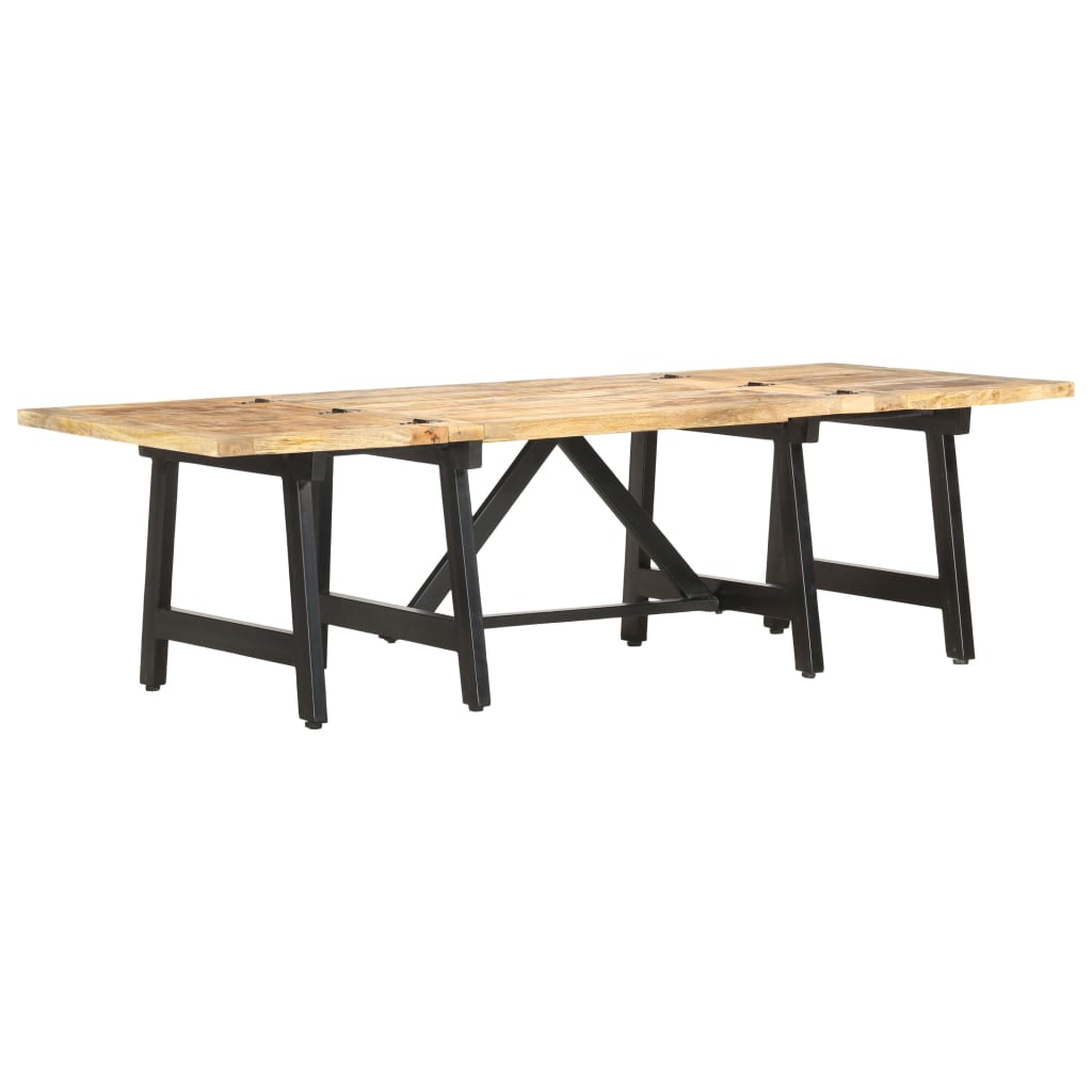 Coffee Table Brown, Black Solid mango wood, Iron Large Extendable