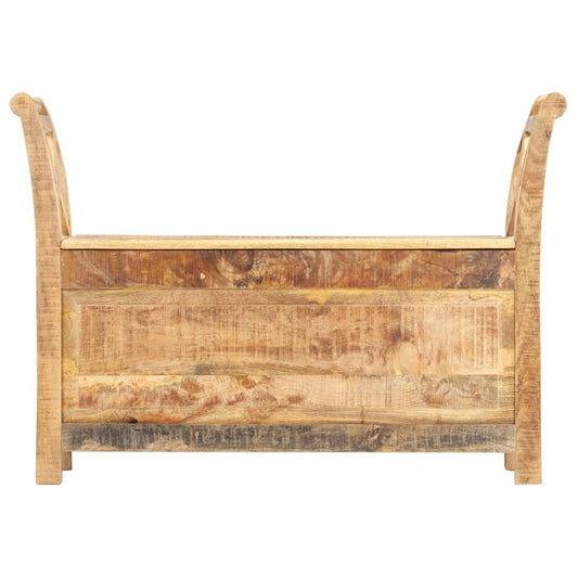 Hall Bench Brown Solid Mango Wood 40.6x13.0x28.3 Entryway Bench