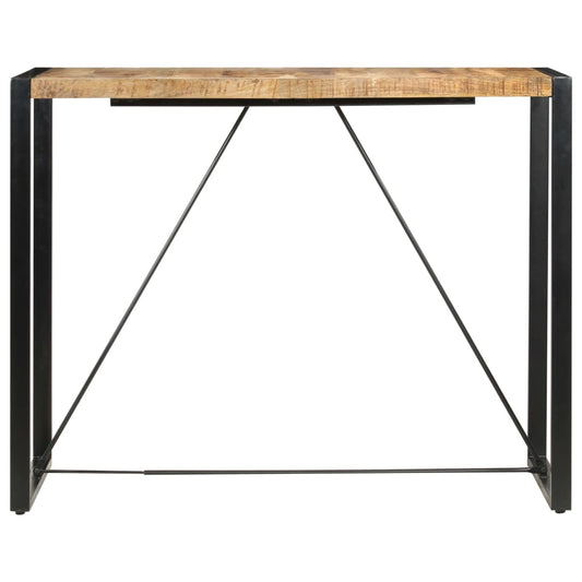 Bar Table Mango Wood Solid Mango Wood, Steel Large Industrial
