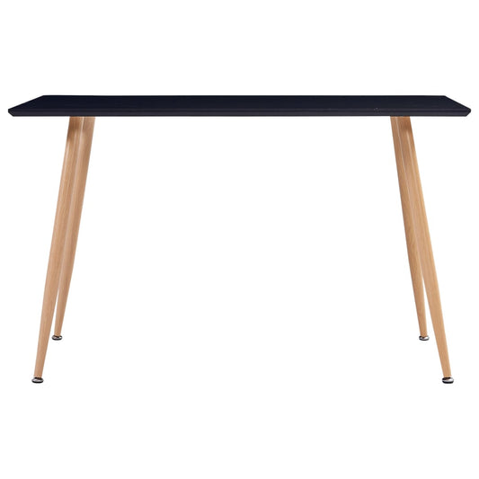 Dining Table Black and Oak MDF and Steel