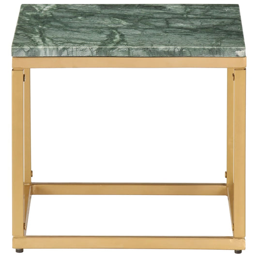 Coffee Table Green Real Stone with Marble Finish Small Durable