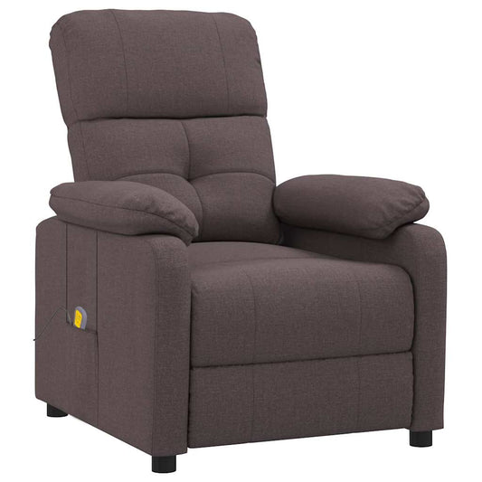 Massage Chair Dark Brown Fabric, Wood, Metal 28.7 x 35.4 x 39.4 in