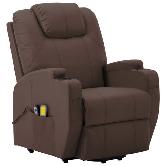 Stand Up Massage Chair Brown Faux leather, PVC, iron Large