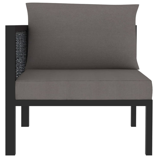 Corner Sofa Anthracite Poly rattan, aluminum, polyester Durable