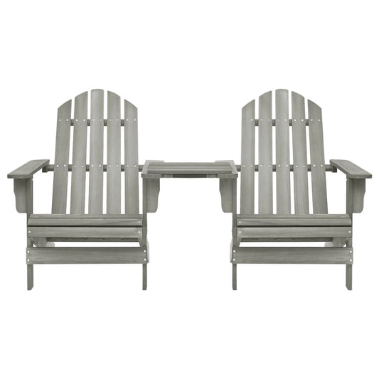 Garden Chair Grey Solid Fir Wood Regular Durable