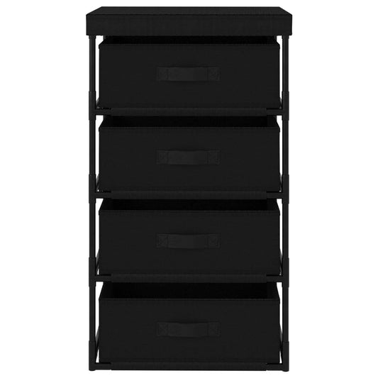 Storage Rack Black Steel, fabric (100% polyester) Medium