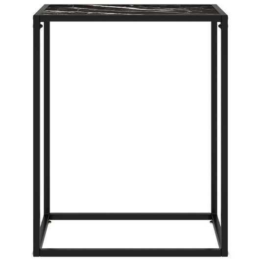 Console Table Black Tempered glass, powder-coated steel