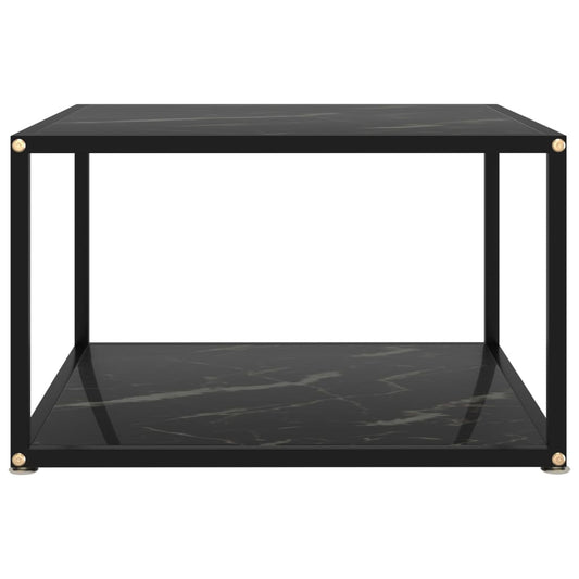 Coffee Table Black Tempered Glass 23.6 x 23.6 x 13.8 in Square