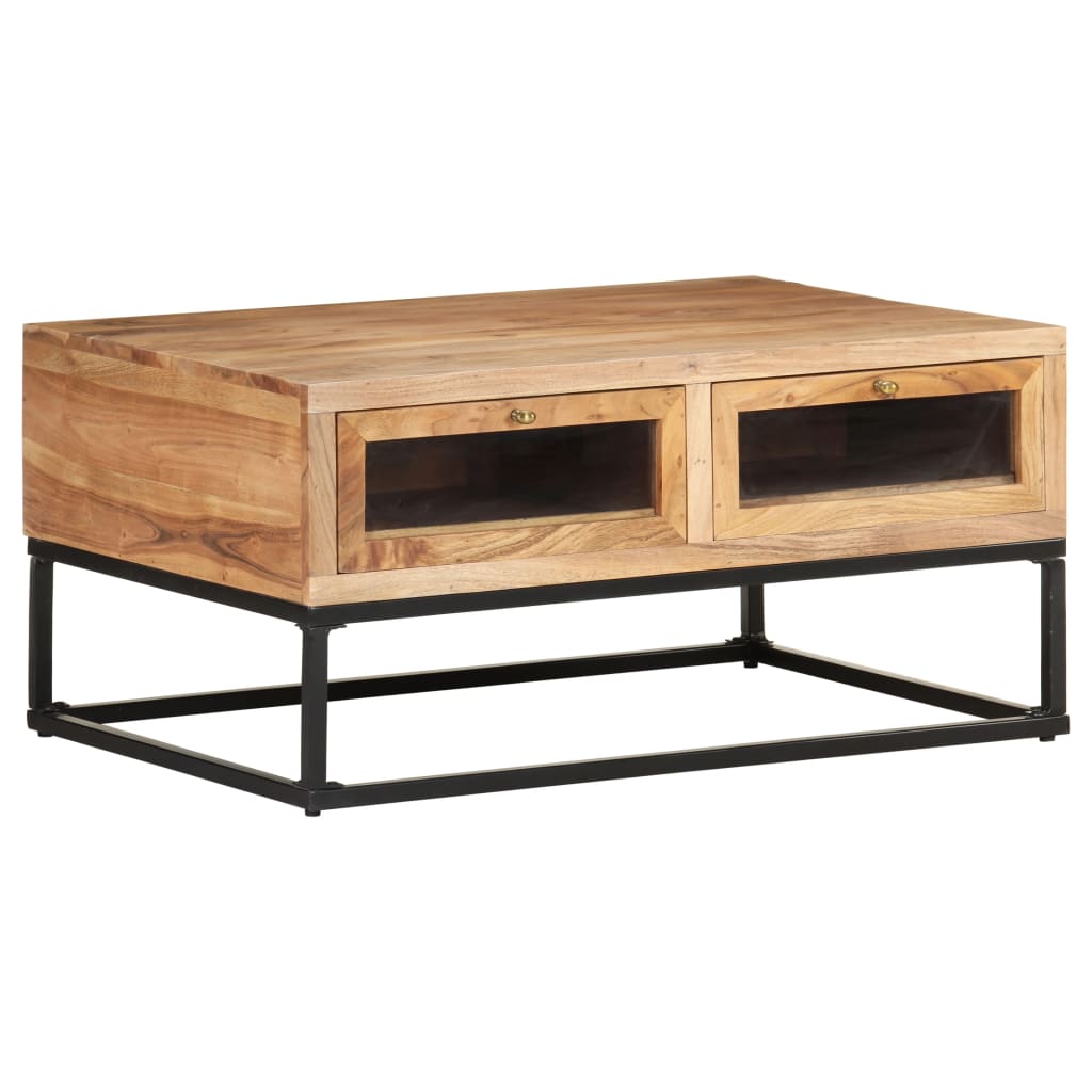 Coffee Table Natural wood Solid acacia wood, powder-coated steel