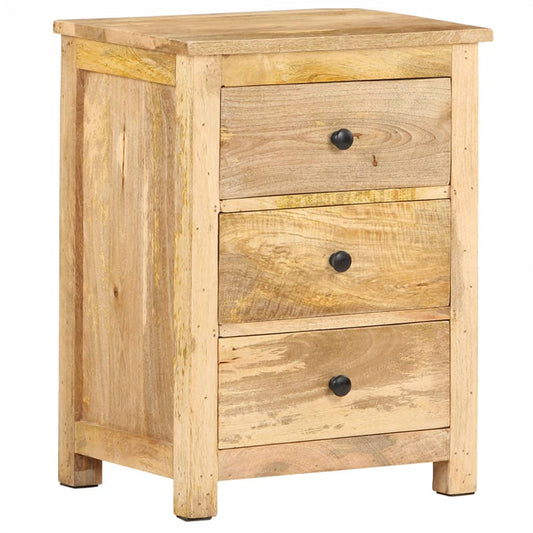 Bedside Cabinet Brown Solid Mango Wood Medium Bedside Cabinet