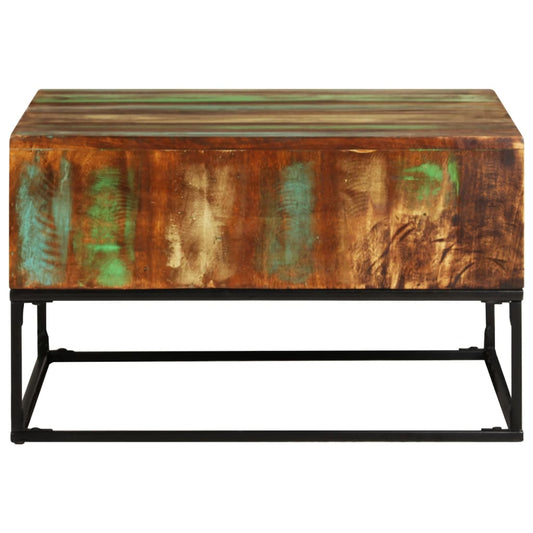 Coffee Table Multicolor Solid reclaimed wood and iron Medium