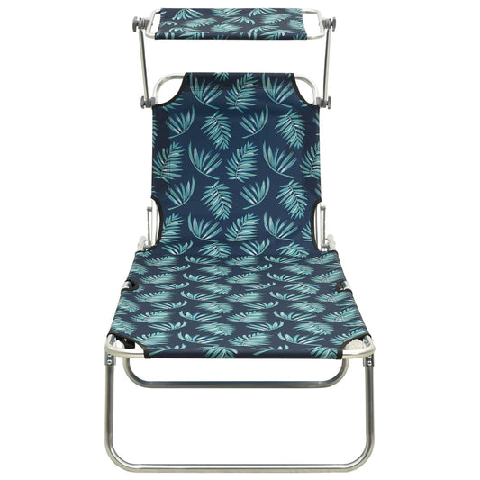Sun Lounger Leaf print Powder-coated aluminum Standard