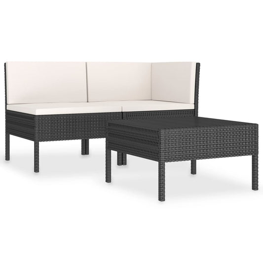 Garden Furniture Set Black, Cream White