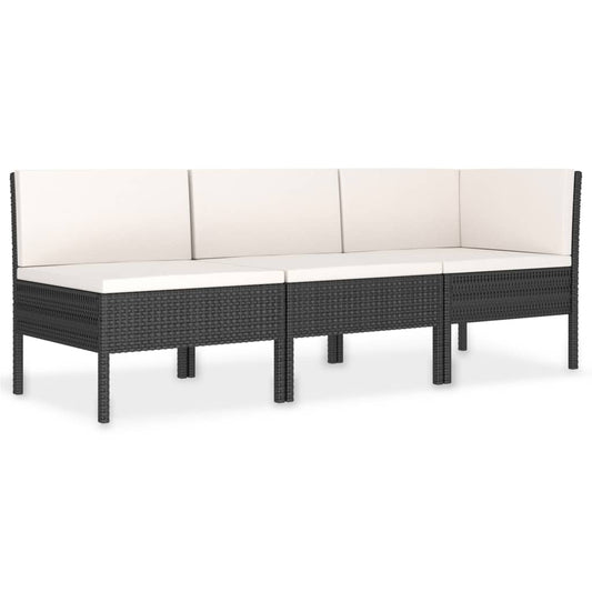 Garden Furniture Set Black and Cream