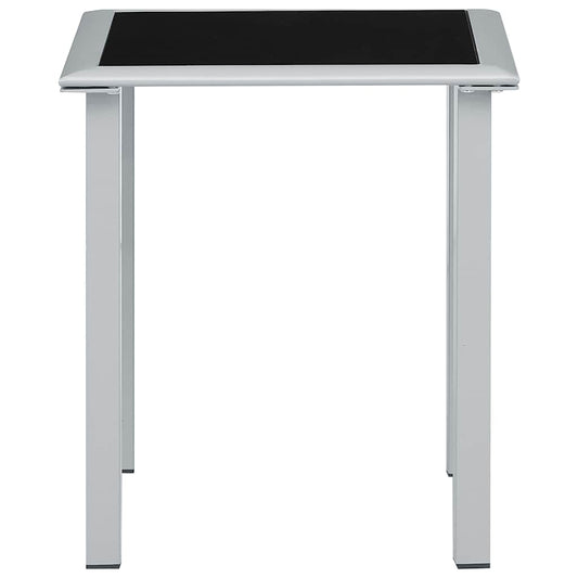 Outdoor Table Black and Silver Powder-coated steel, tempered glass