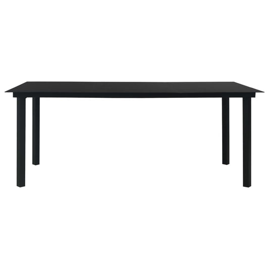 Dining Table Black Steel, Glass 74.8 x 35.4 x 29.1 in Durable