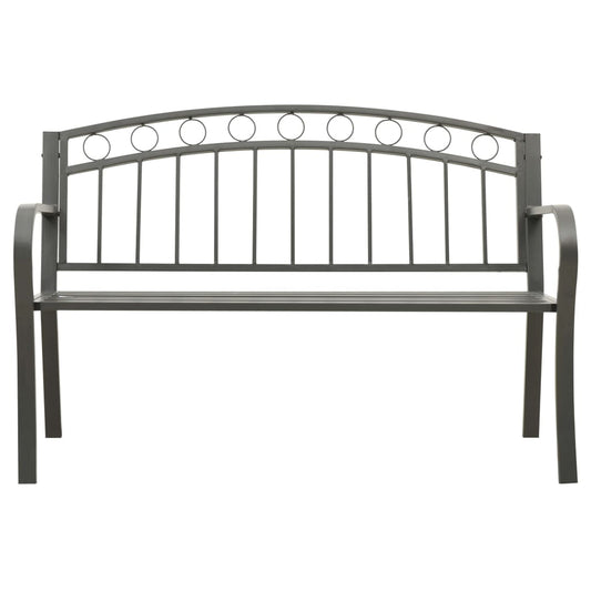 Garden Bench Grey Powder-coated steel 125 cm / 3-seater Tough