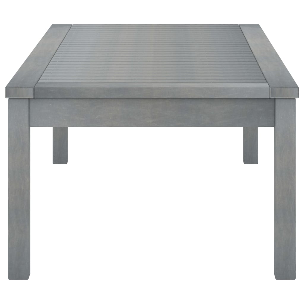 Garden Lounge Set Grey Solid Acacia Wood Medium Hardwood