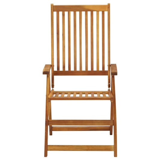 Garden Chair Set of 3 Natural Wood Solid Acacia Wood Medium