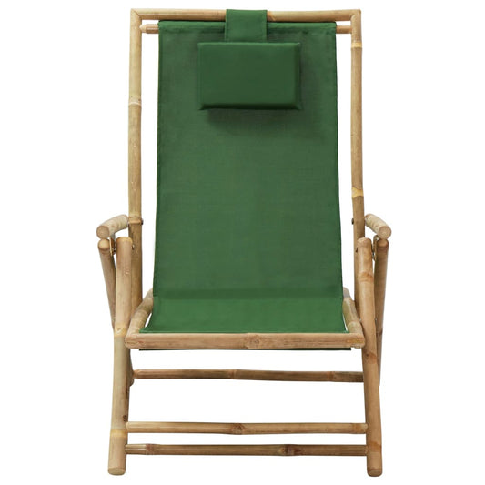 Relaxing Chair Green Bamboo, fabric (100% polyester) Standard