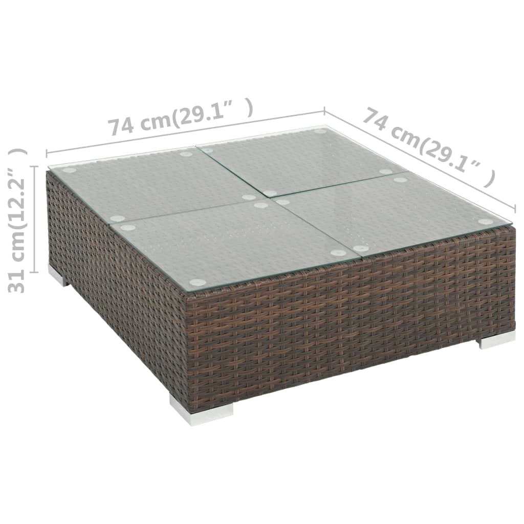 Patio Sofa Set Set of 7 Brown, Cream white