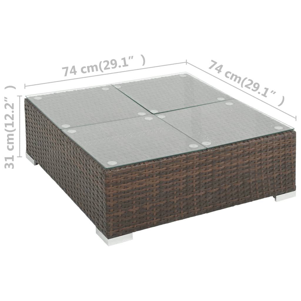 Patio Sofa Set Set of 6 Brown, Cream white