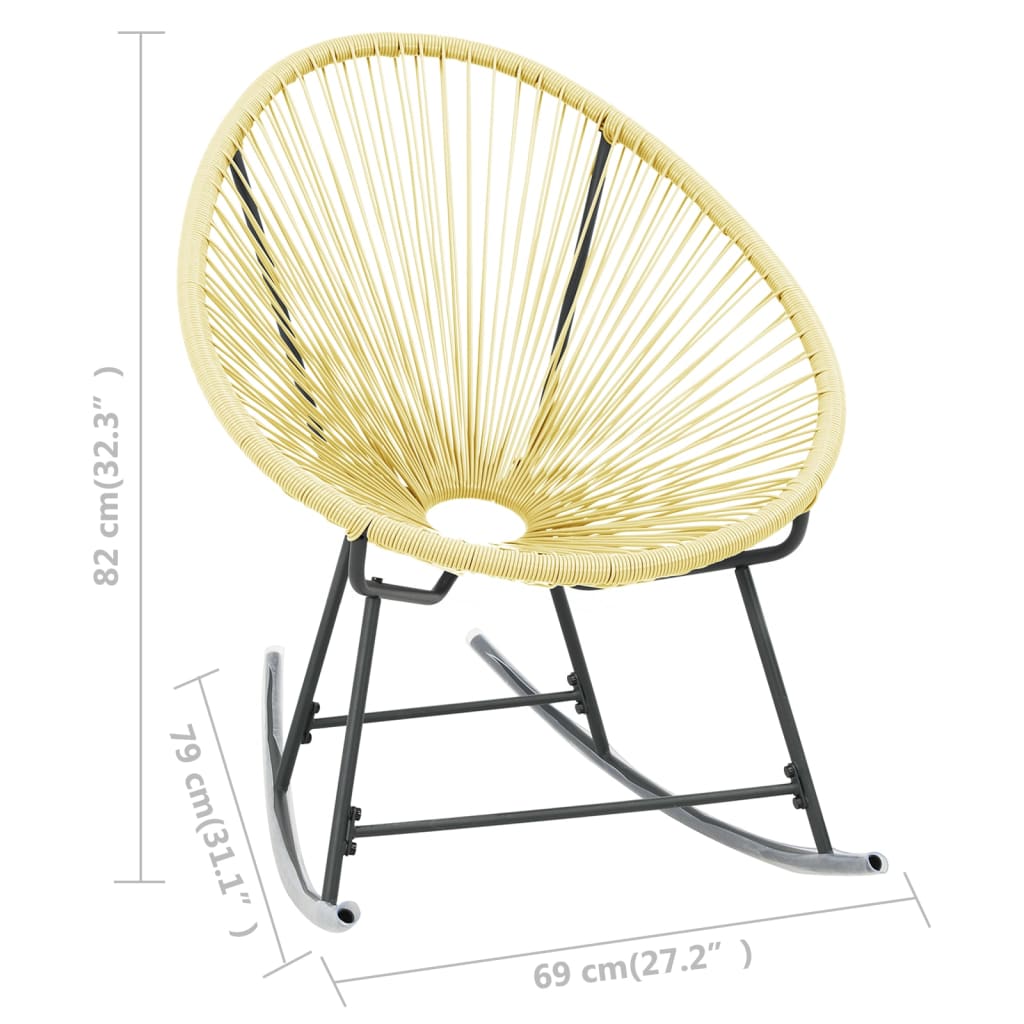 Acapulco Chair Beige Poly Rattan, Powder-Coated Steel Standard