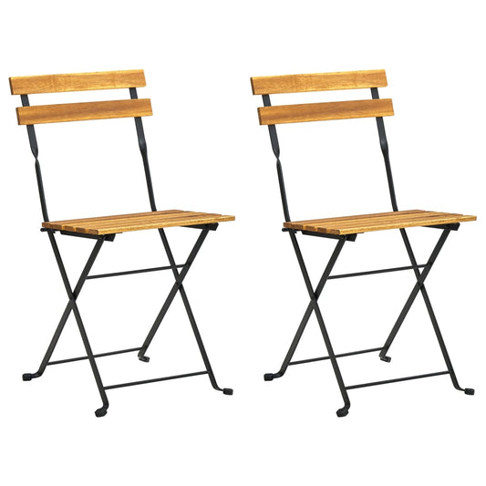Garden Chair Set of 2 Brown and Black