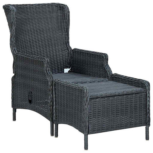 Garden Chair Dark Grey Round PE Rattan Large Garden Chair Other