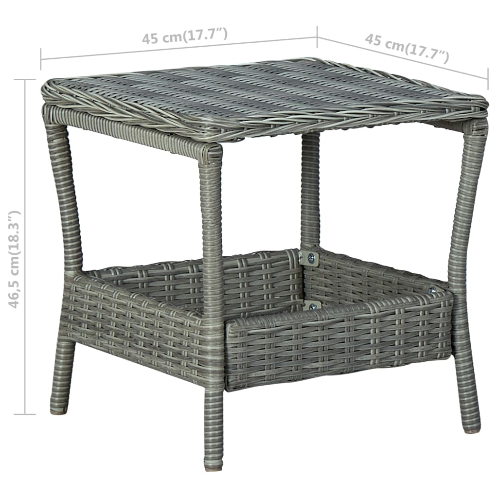 Garden Table Light gray PE rattan, powder-coated steel, PP board