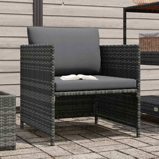 Garden Sofa Grey PE rattan, steel 23.6 in x 23.6 in Modular