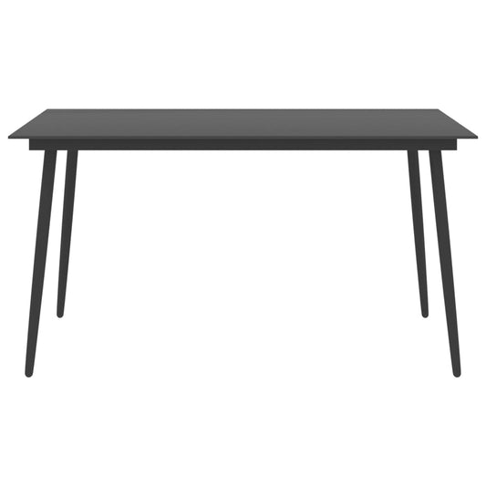 Garden Table Black Powder-coated steel, glass 59.1 x 35.4 x 29.1 in