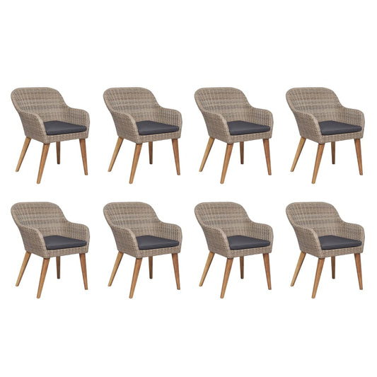 Outdoor Dining Set Brown and dark grey