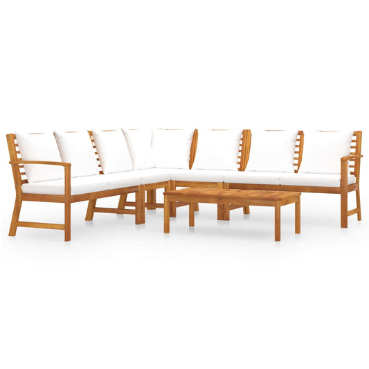 Bookshelf Board Cream Solid acacia wood 6 piece