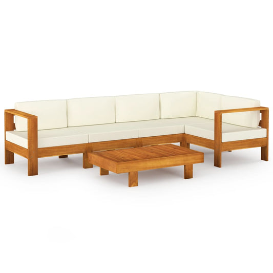 Wooden Lounge Set Cream